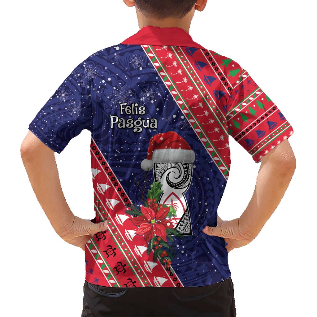 Guam Christmas Hawaiian Shirt Felis Nabidat Guaman Seal With Poinsettia LT05 - Polynesian Pride