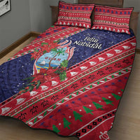 Guam Christmas Quilt Bed Set Felis Nabidat Guaman Seal With Poinsettia LT05 - Polynesian Pride