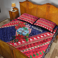 Guam Christmas Quilt Bed Set Felis Nabidat Guaman Seal With Poinsettia LT05 - Polynesian Pride