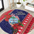 Guam Christmas Round Carpet Felis Nabidat Guaman Seal With Poinsettia