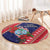 Guam Christmas Round Carpet Felis Nabidat Guaman Seal With Poinsettia