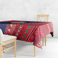 Guam Christmas Tablecloth Felis Nabidat Guaman Seal With Poinsettia LT05 - Polynesian Pride