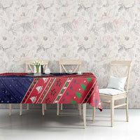 Guam Christmas Tablecloth Felis Nabidat Guaman Seal With Poinsettia LT05 - Polynesian Pride