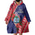 Guam Christmas Wearable Blanket Hoodie Felis Nabidat Guaman Seal With Poinsettia