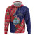 Guam Christmas Zip Hoodie Felis Nabidat Guaman Seal With Poinsettia