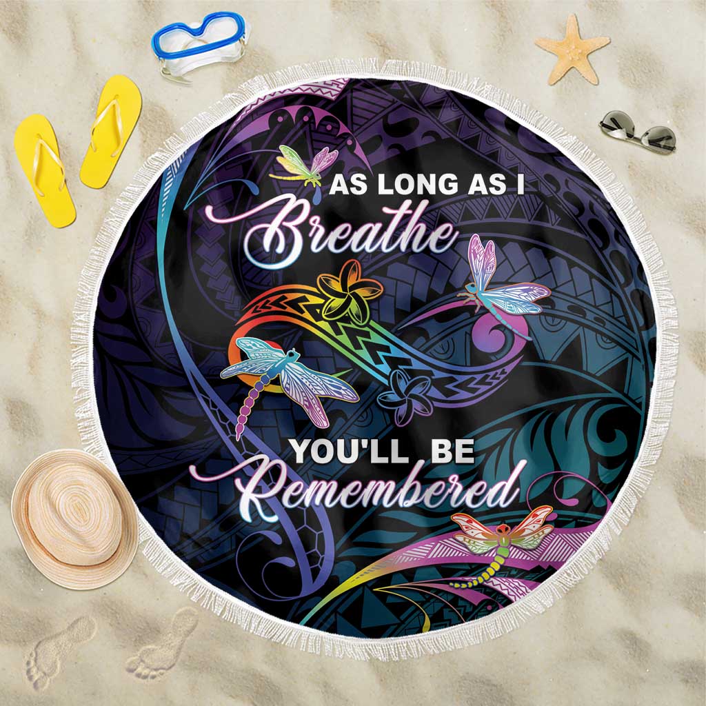 Polynesia Memorial Beach Blanket Always Remembered Dragonfly Polynesian Style LT05 One Size 150cm Colorful - Polynesian Pride