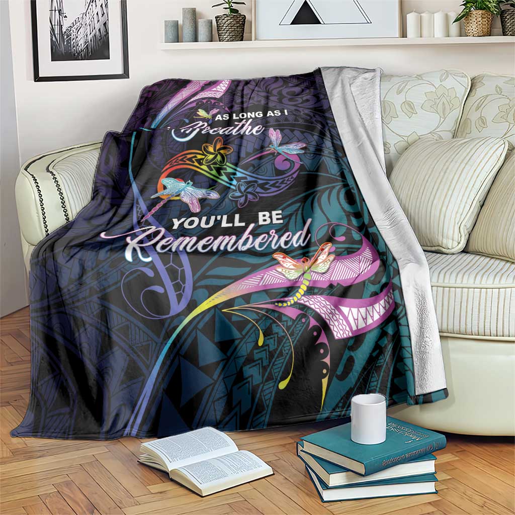 Polynesia Memorial Blanket Always Remembered Dragonfly Polynesian Style