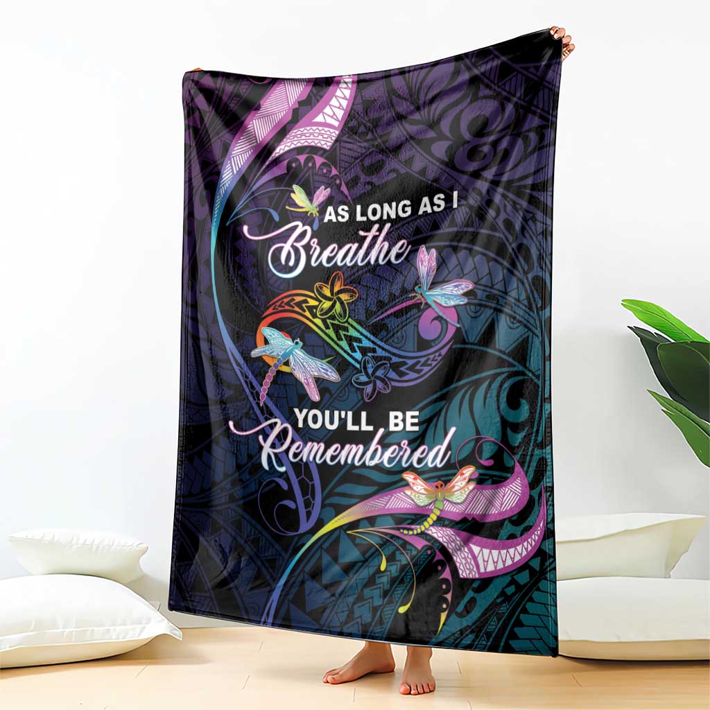 Polynesia Memorial Blanket Always Remembered Dragonfly Polynesian Style LT05 - Polynesian Pride