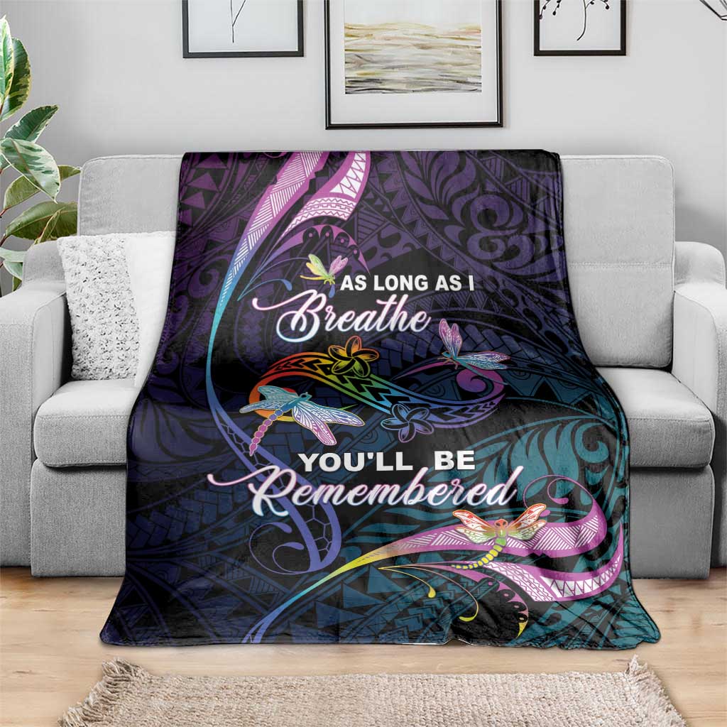 Polynesia Memorial Blanket Always Remembered Dragonfly Polynesian Style LT05 - Polynesian Pride