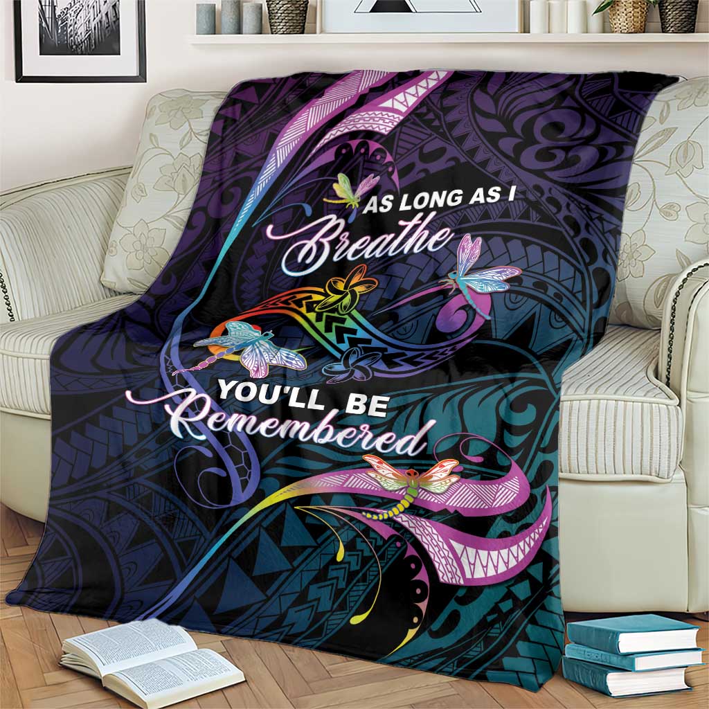 Polynesia Memorial Blanket Always Remembered Dragonfly Polynesian Style LT05 - Polynesian Pride