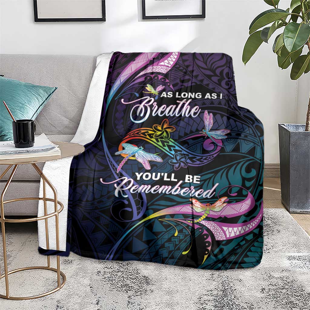 Polynesia Memorial Blanket Always Remembered Dragonfly Polynesian Style LT05 - Polynesian Pride