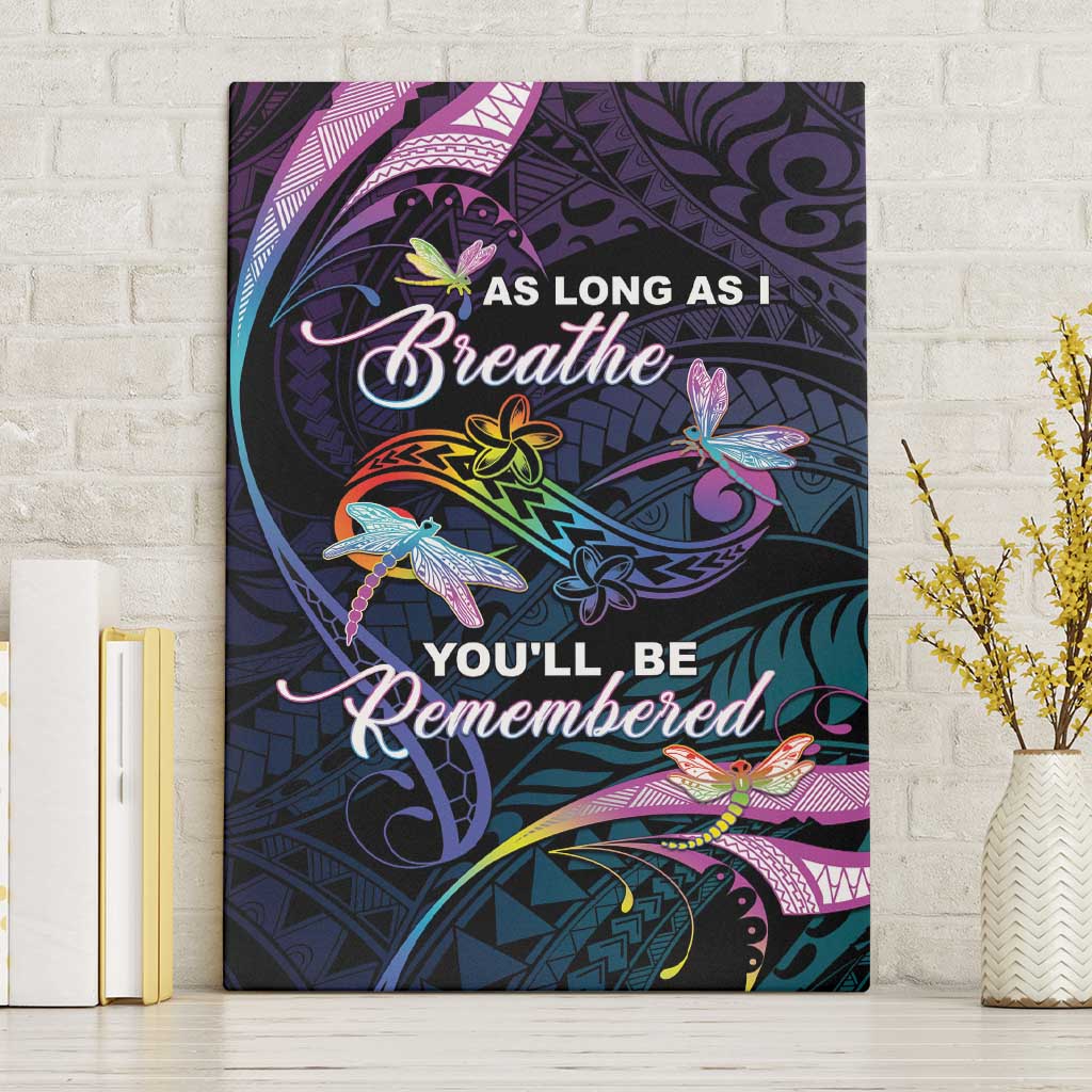 Polynesia Memorial Canvas Wall Art Always Remembered Dragonfly Polynesian Style LT05 Without Frame Colorful - Polynesian Pride
