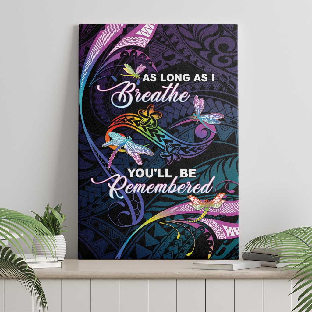 Polynesia Memorial Canvas Wall Art Always Remembered Dragonfly Polynesian Style LT05 - Polynesian Pride