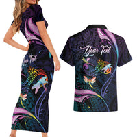Personalised Polynesia Memorial Couples Matching Short Sleeve Bodycon Dress and Hawaiian Shirt Always Remembered Dragonfly Polynesian Style LT05 - Polynesian Pride