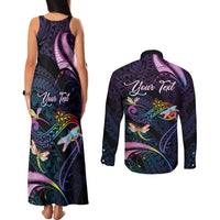 Personalised Polynesia Memorial Couples Matching Tank Maxi Dress and Long Sleeve Button Shirt Always Remembered Dragonfly Polynesian Style LT05 - Polynesian Pride
