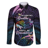Personalised Polynesia Memorial Family Matching Off Shoulder Maxi Dress and Hawaiian Shirt Always Remembered Dragonfly Polynesian Style LT05 Dad's Shirt - Long Sleeve Colorful - Polynesian Pride