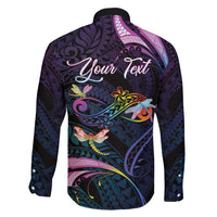 Personalised Polynesia Memorial Family Matching Off Shoulder Short Dress and Hawaiian Shirt Always Remembered Dragonfly Polynesian Style LT05 - Polynesian Pride