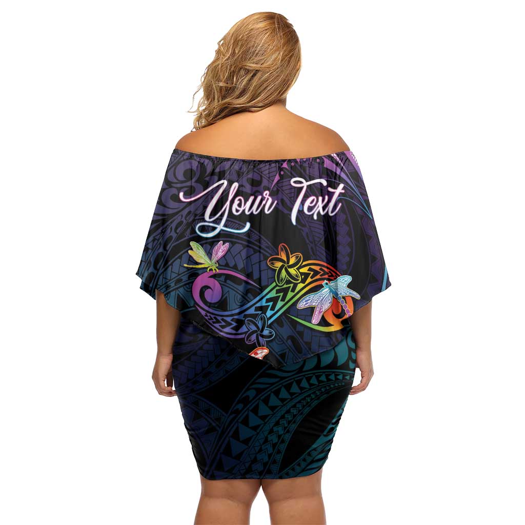 Personalised Polynesia Memorial Family Matching Off Shoulder Short Dress and Hawaiian Shirt Always Remembered Dragonfly Polynesian Style LT05 - Polynesian Pride