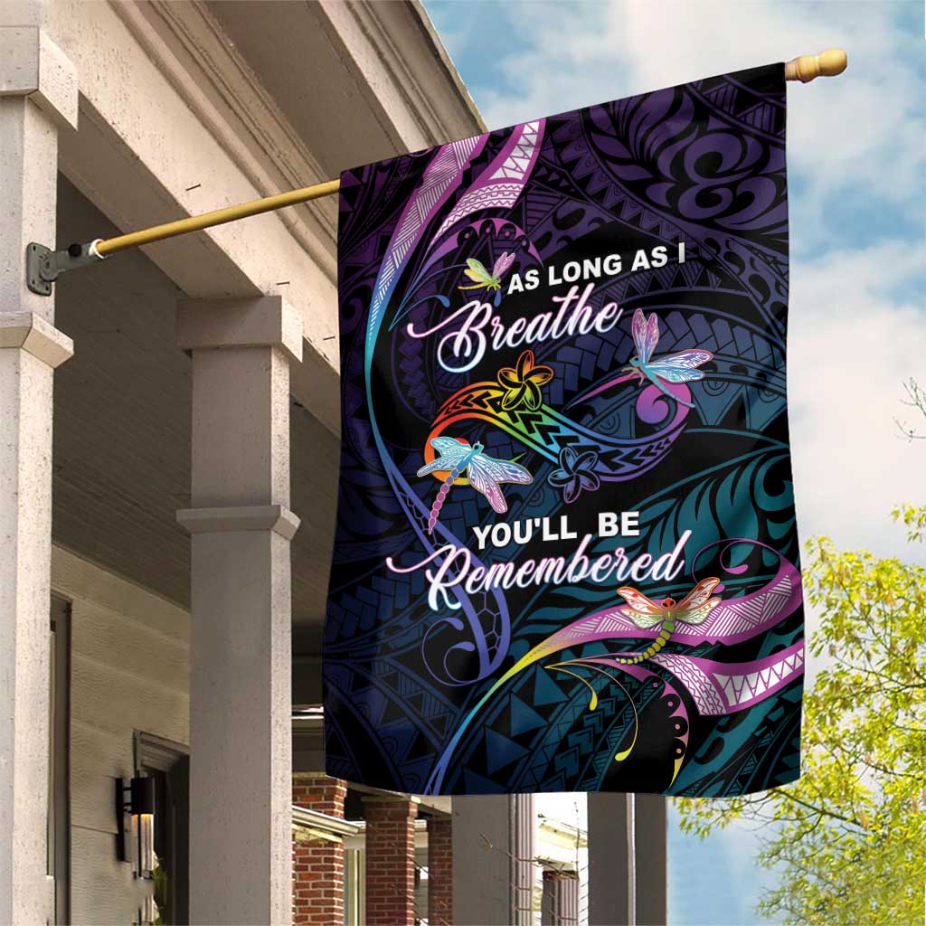 Polynesia Memorial Garden Flag Always Remembered Dragonfly Polynesian Style LT05 House Flag Colorful - Polynesian Pride
