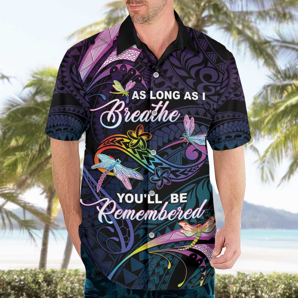 Personalised Polynesia Memorial Hawaiian Shirt Always Remembered Dragonfly Polynesian Style LT05 - Polynesian Pride