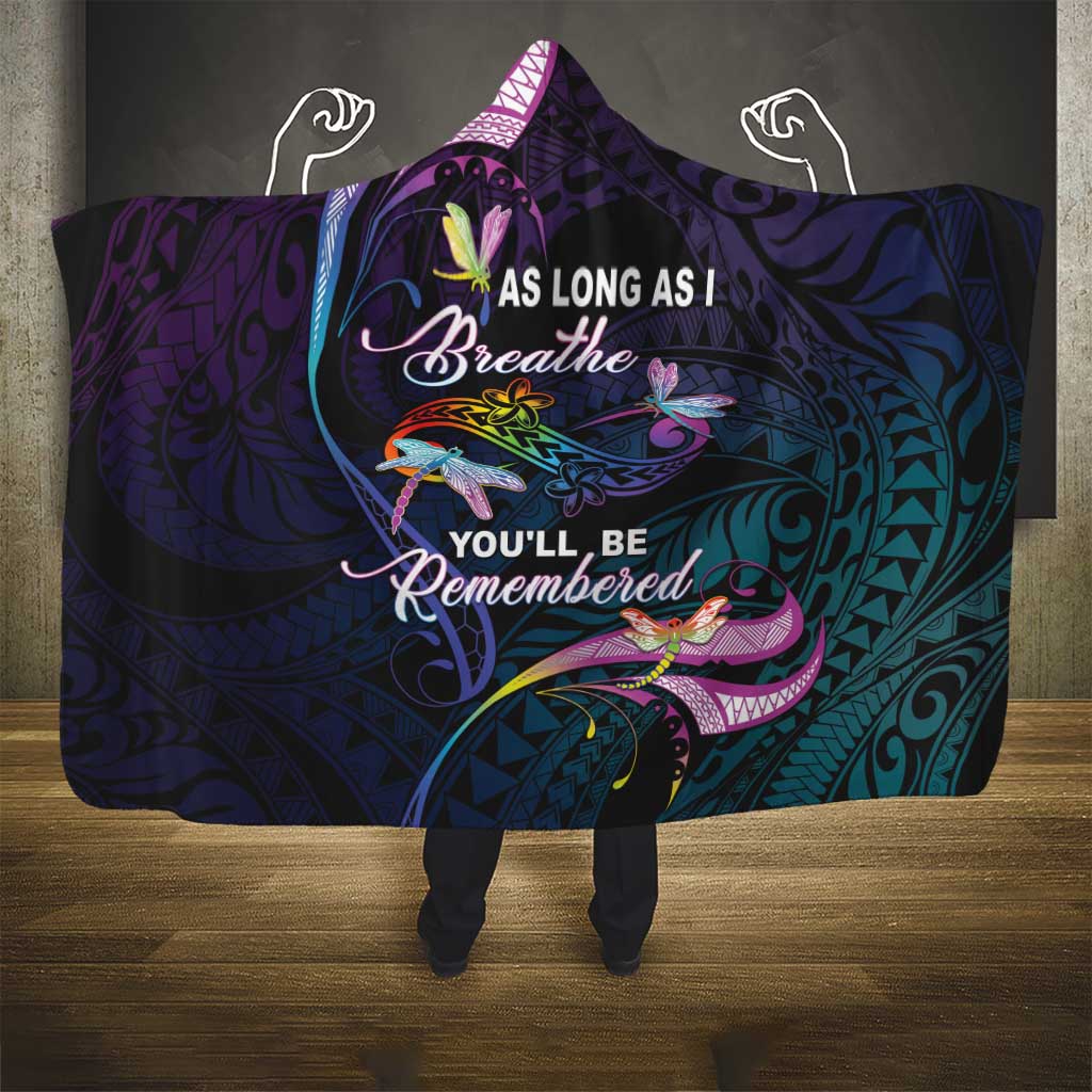 Polynesia Memorial Hooded Blanket Always Remembered Dragonfly Polynesian Style LT05 - Polynesian Pride