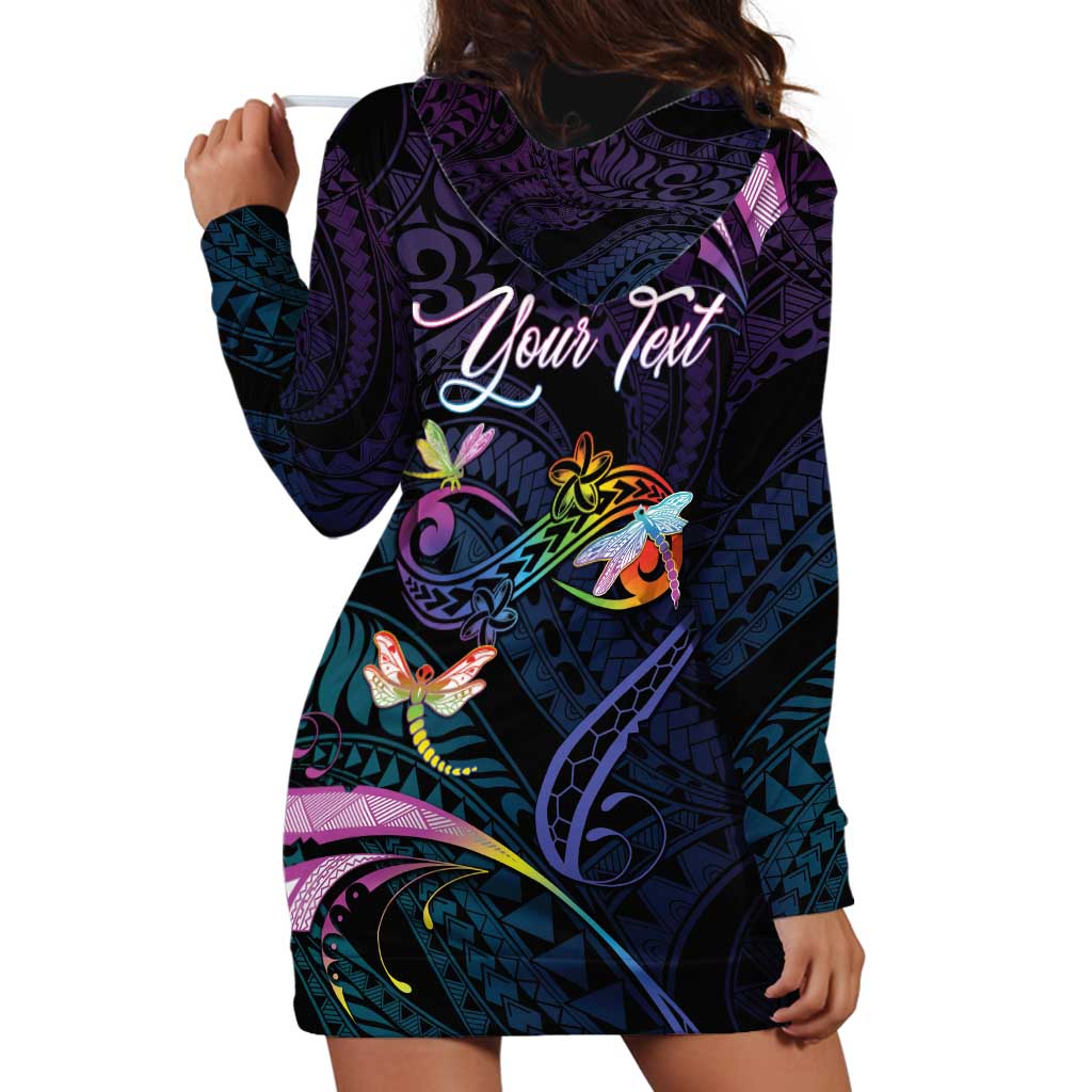 Personalised Polynesia Memorial Hoodie Dress Always Remembered Dragonfly Polynesian Style LT05 - Polynesian Pride