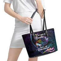 Polynesia Memorial Leather Tote Bag Always Remembered Dragonfly Polynesian Style LT05 - Polynesian Pride