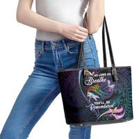 Polynesia Memorial Leather Tote Bag Always Remembered Dragonfly Polynesian Style LT05 - Polynesian Pride