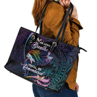 Polynesia Memorial Leather Tote Bag Always Remembered Dragonfly Polynesian Style LT05 - Polynesian Pride