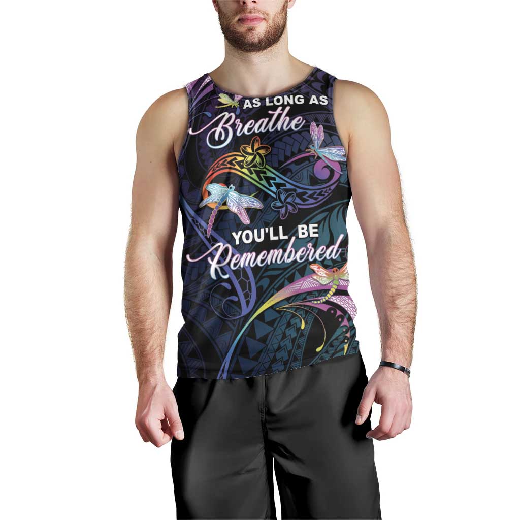 Personalised Polynesia Memorial Men Tank Top Always Remembered Dragonfly Polynesian Style LT05 - Polynesian Pride