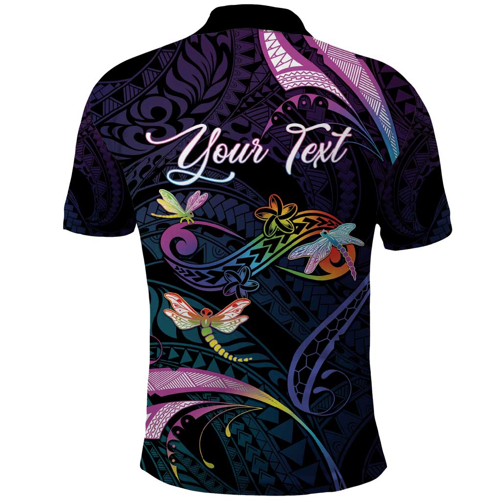 Personalised Polynesia Memorial Polo Shirt Always Remembered Dragonfly Polynesian Style