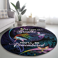 Polynesia Memorial Round Carpet Always Remembered Dragonfly Polynesian Style