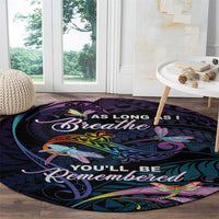 Polynesia Memorial Round Carpet Always Remembered Dragonfly Polynesian Style