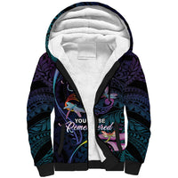 Personalised Polynesia Memorial Sherpa Hoodie Always Remembered Dragonfly Polynesian Style LT05 Unisex Colorful - Polynesian Pride