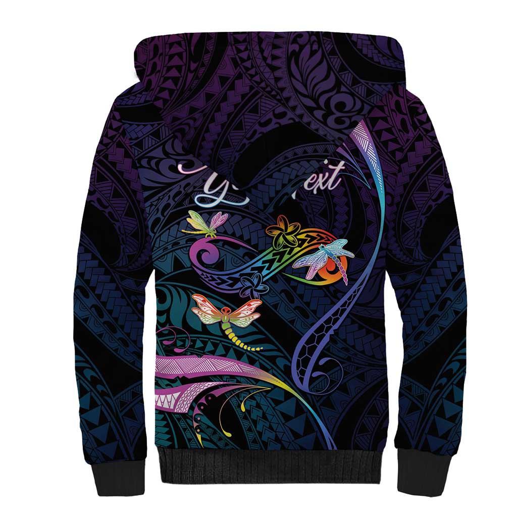 Personalised Polynesia Memorial Sherpa Hoodie Always Remembered Dragonfly Polynesian Style LT05 - Polynesian Pride