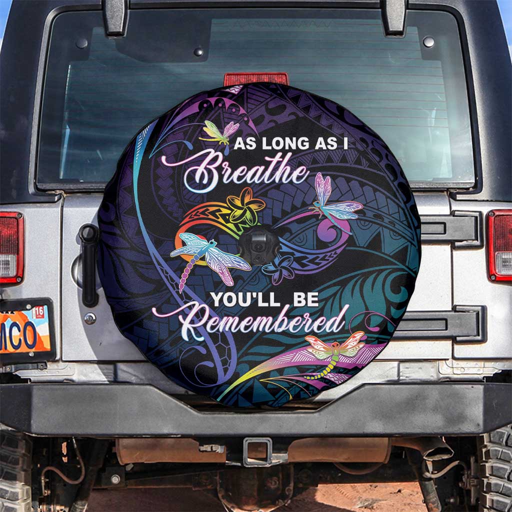 Polynesia Memorial Spare Tire Cover Always Remembered Dragonfly Polynesian Style