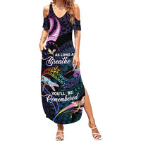 Personalised Polynesia Memorial Summer Maxi Dress Always Remembered Dragonfly Polynesian Style LT05 Women Colorful - Polynesian Pride