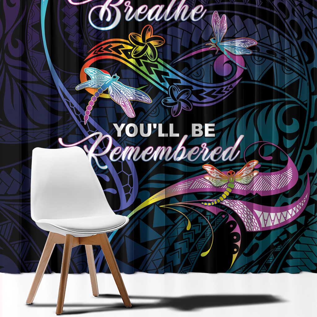 Polynesia Memorial Window Curtain Always Remembered Dragonfly Polynesian Style LT05 - Polynesian Pride