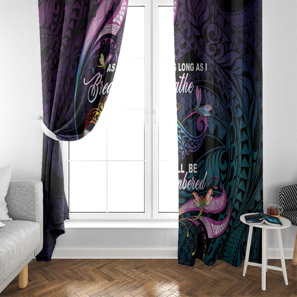 Polynesia Memorial Window Curtain Always Remembered Dragonfly Polynesian Style LT05 - Polynesian Pride
