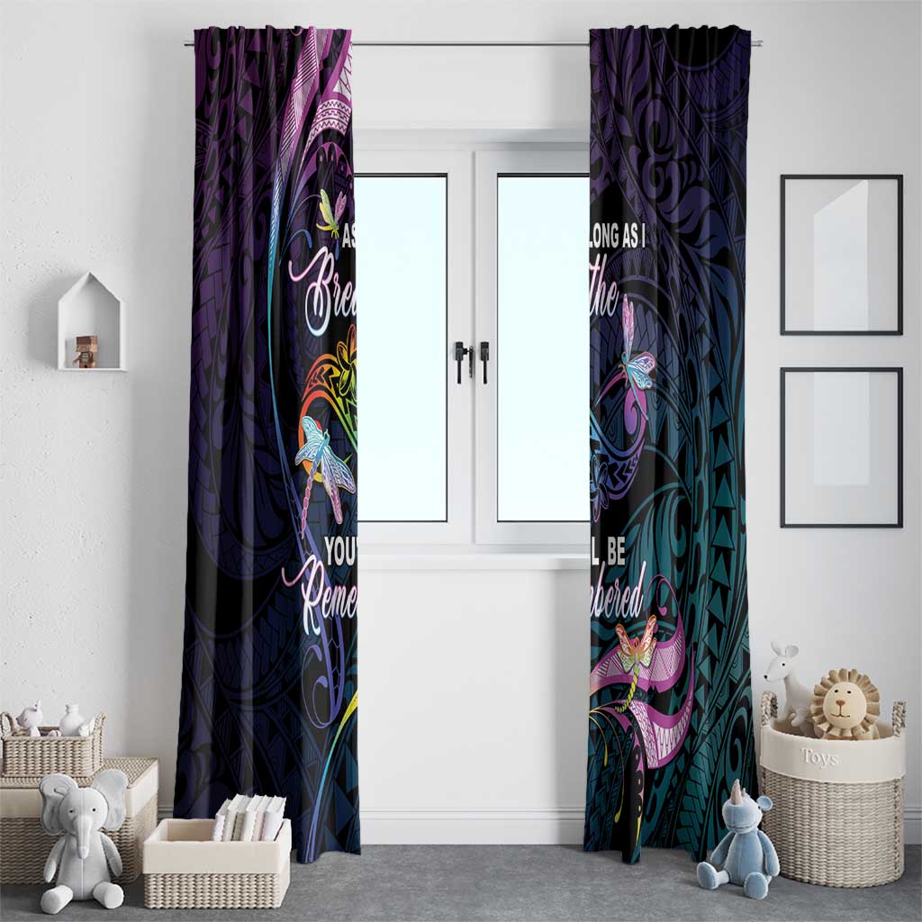 Polynesia Memorial Window Curtain Always Remembered Dragonfly Polynesian Style LT05 - Polynesian Pride