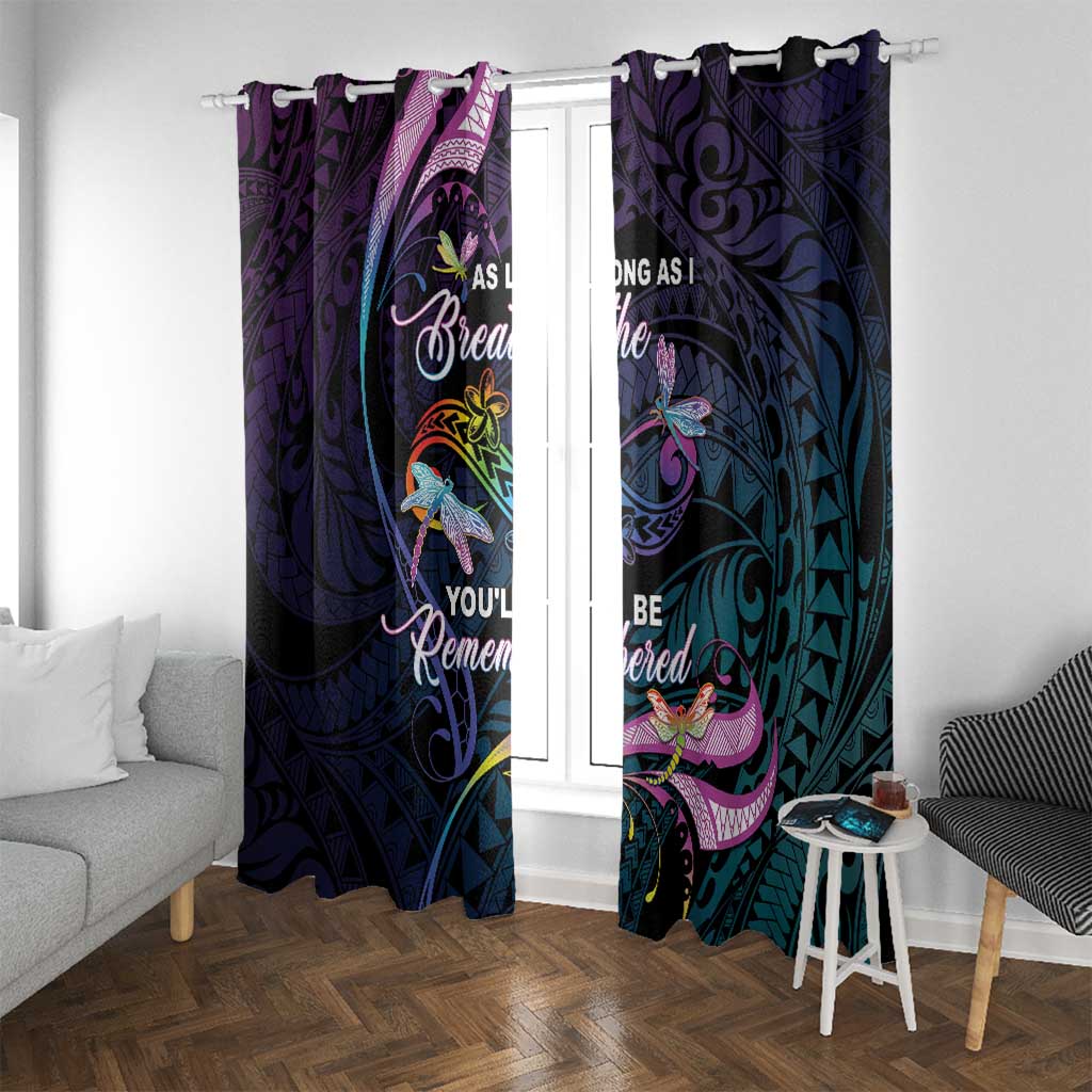 Polynesia Memorial Window Curtain Always Remembered Dragonfly Polynesian Style LT05 With Grommets Colorful - Polynesian Pride