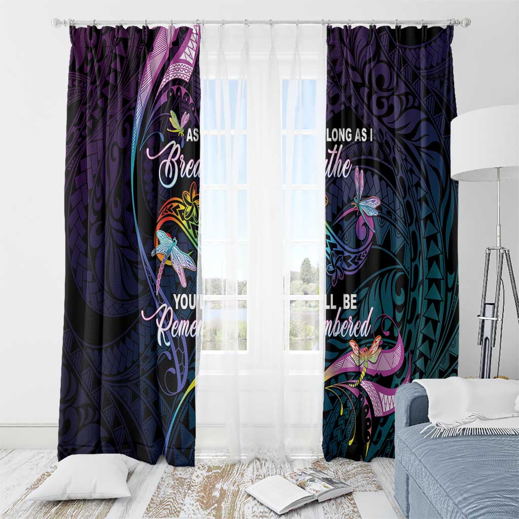 Polynesia Memorial Window Curtain Always Remembered Dragonfly Polynesian Style LT05 - Polynesian Pride