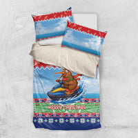 New Zealand Christmas Bedding Set Funny Jet Ride Kiwi Xmas - Polynesian Pride