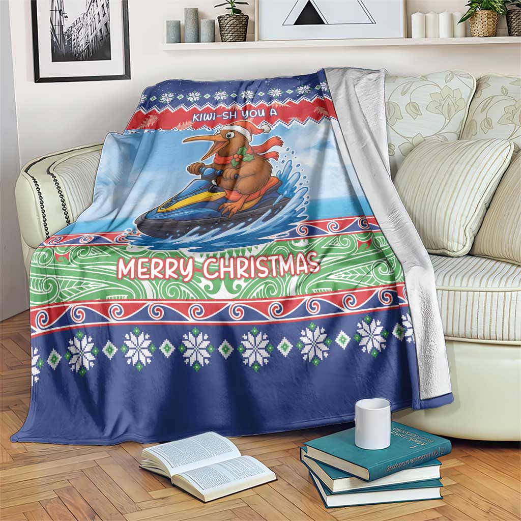 New Zealand Christmas Blanket Funny Jet Ride Kiwi Xmas - Polynesian Pride