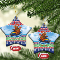 New Zealand Christmas Ceramic Ornament Funny Jet Ride Kiwi Xmas - Polynesian Pride