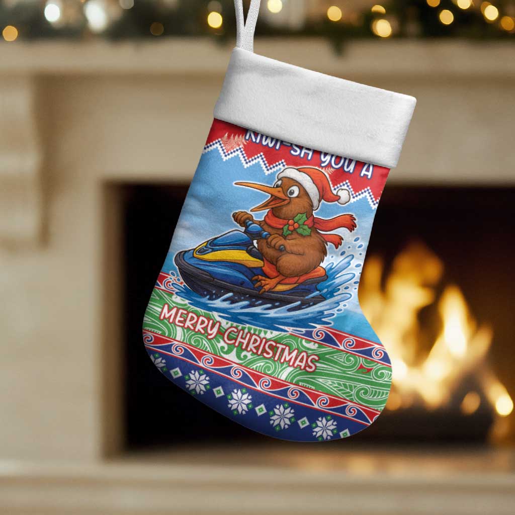 New Zealand Christmas Stocking Funny Jet Ride Kiwi Xmas - Polynesian Pride
