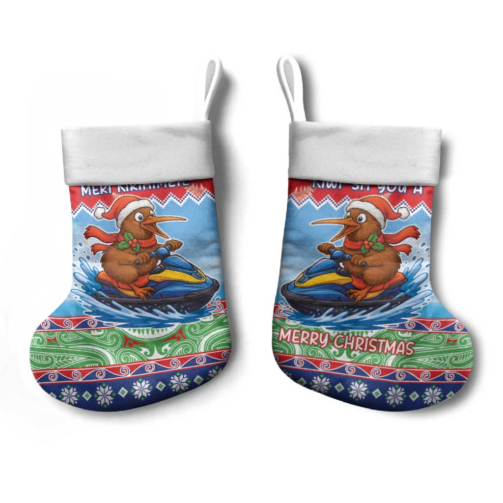 New Zealand Christmas Stocking Funny Jet Ride Kiwi Xmas - Polynesian Pride