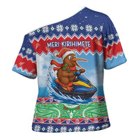 New Zealand Christmas Cross Shoulder Shirt Funny Jet Ride Kiwi Xmas - Polynesian Pride