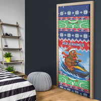 New Zealand Christmas Door Cover Funny Jet Ride Kiwi Xmas - Polynesian Pride