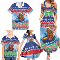New Zealand Christmas Family Matching Summer Maxi Dress and Hawaiian Shirt Funny Jet Ride Kiwi Xmas - Polynesian Pride